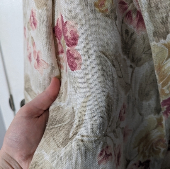 Vintage Joanna Cream/Pink‎ Floral Longline Open Front Blazer Size Small - Picture 5 of 6